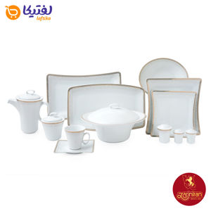قیمت سرویس چینی زرین وینچی طرح ریوا طلایی 12 نفره