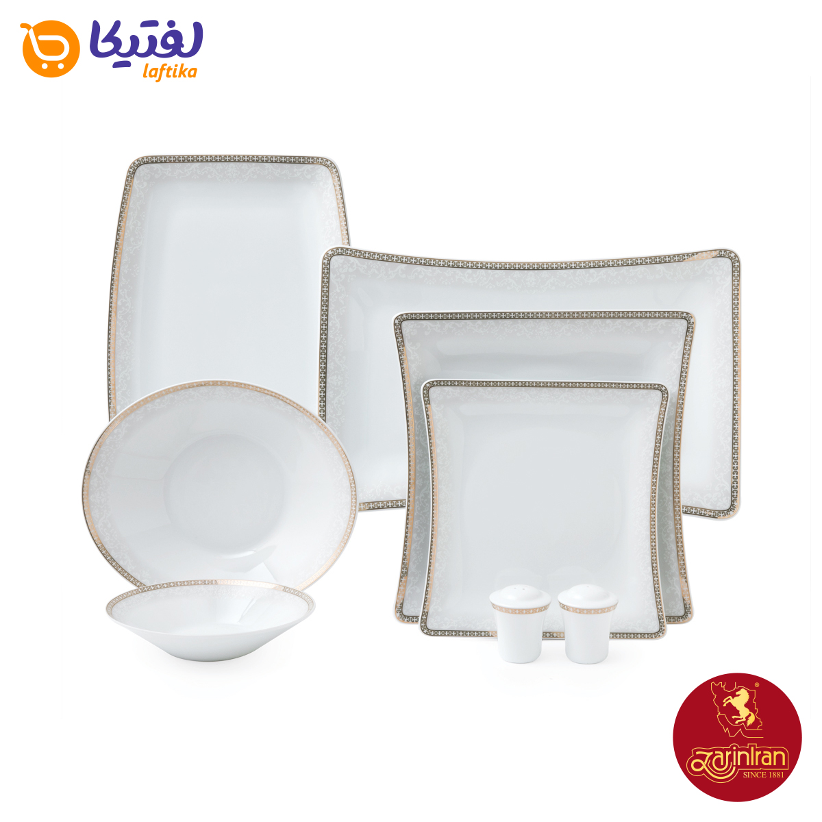 کیفیت سرویس چینی زرین وینچی طرح ریوا طلایی 12 نفره