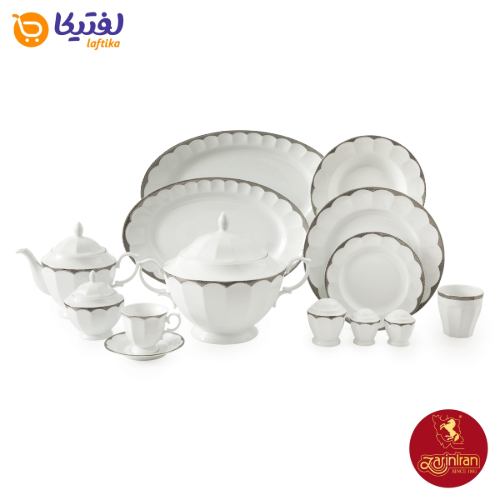 قیمت چینی زرین سرویس 12 نفره کامل نئوکلاسیک طرح ایساتیس پلاتینی
