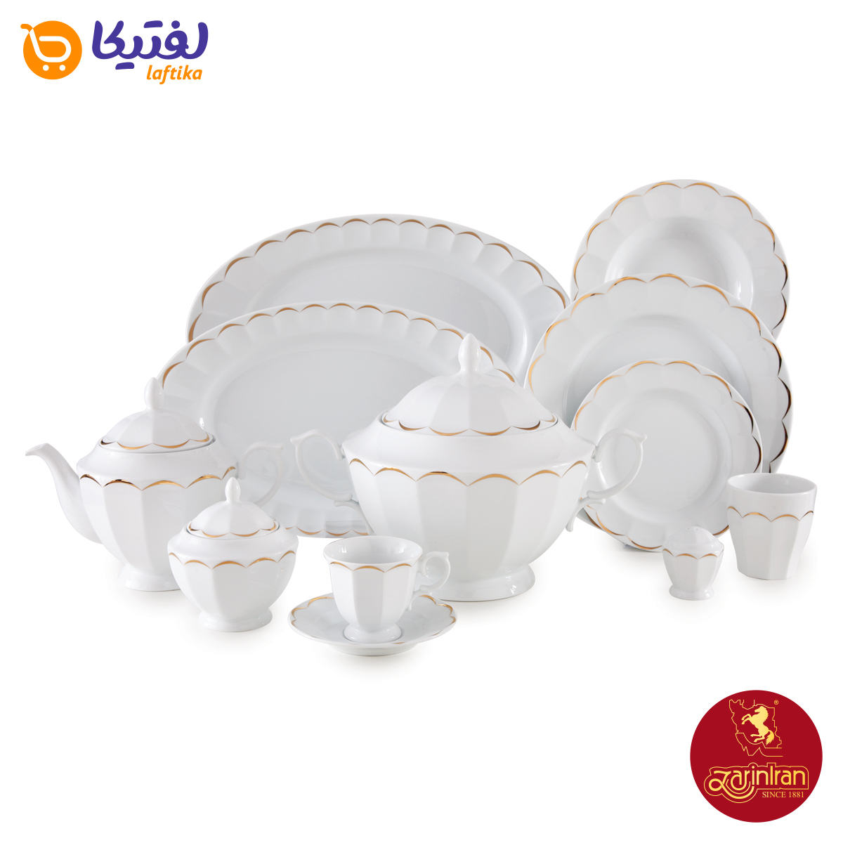 بهترین قیمت سرویس نارسیس طلایی چینی زرین