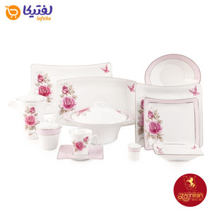 خرید چینی زرین سرویس 12 نفره وینچی الیسه طرح رزفلاور