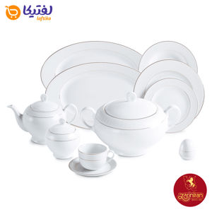 چینی زرین سرویس 12 نفره ایتالیا اف طرح سپیدصدف با بهترین کیفیت