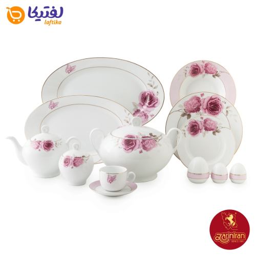 چینی زرین سرویس 12 نفره ایتالیا اف طرح رزفلاور 