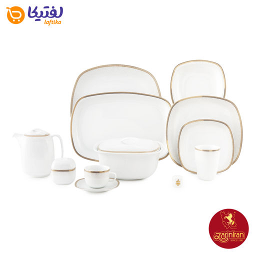 سرویس چینی کواترو ریوا طلایی چینی زرین 12 نفره 98 پارچه
