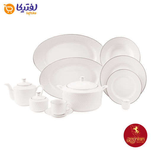 سرویس چینی زرین رادیانس طرح سمن 12 نفره 102 پارچه