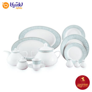 قیمت چینی زرین سرویس 12 نفره شهرزاد طرح ورونا فیروزه ای
