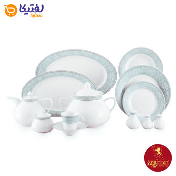 قیمت چینی زرین سرویس 12 نفره شهرزاد طرح ورونا فیروزه ای