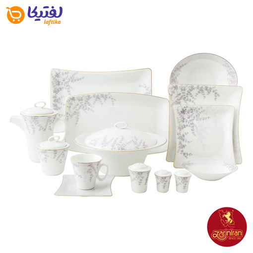 سرویس فرن بنفش چینی زرین وینچی 12 نفره 97 پارچه