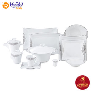 چینی زرین با کیفیت سرویس 12 نفره وینچی الیسه طرح مهرگان پلاتینی