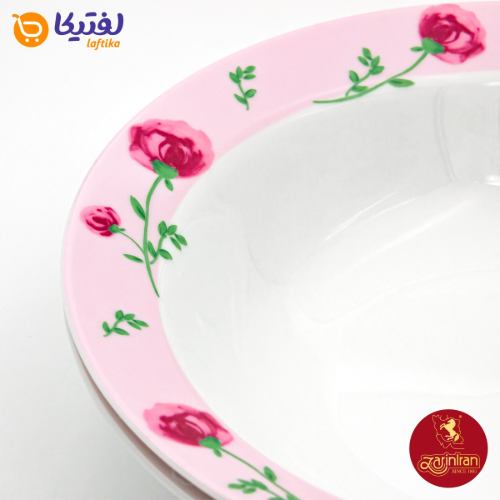 سالادخوری چینی زرین ایتالیا اف 25 سانتیمتری طرح پینک رز