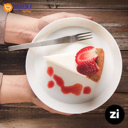 بشقاب تخت چینی زرین فرم اس سفید سایز 24