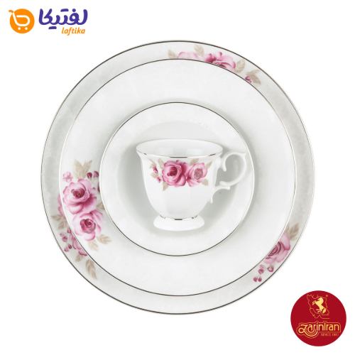 مشخصه های سرویس 12 نفره چینی زرین نئوکلاسیک طرح رز گاردن