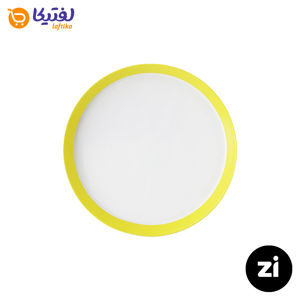 بشقاب تخت چینی زرین فرم اس پاستل لیمویی سایز 24