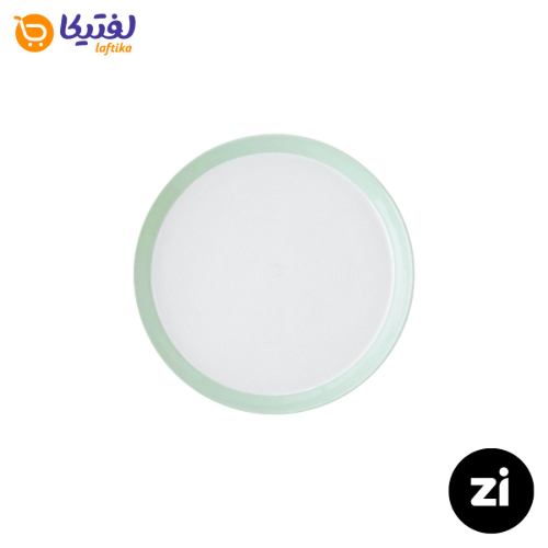 بشقاب تخت چینی زرین فرم اس پاستل سبز سایز 21