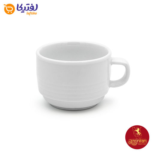 فنجان چای خوری چینی زرین سایز 8 هتلی سفید
