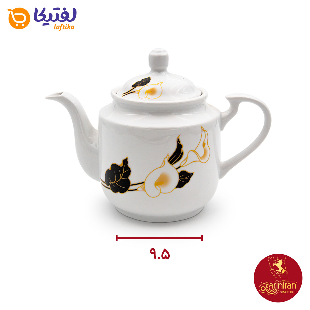 چینی زرین قوری استوانه طرح نیلوفر اکو