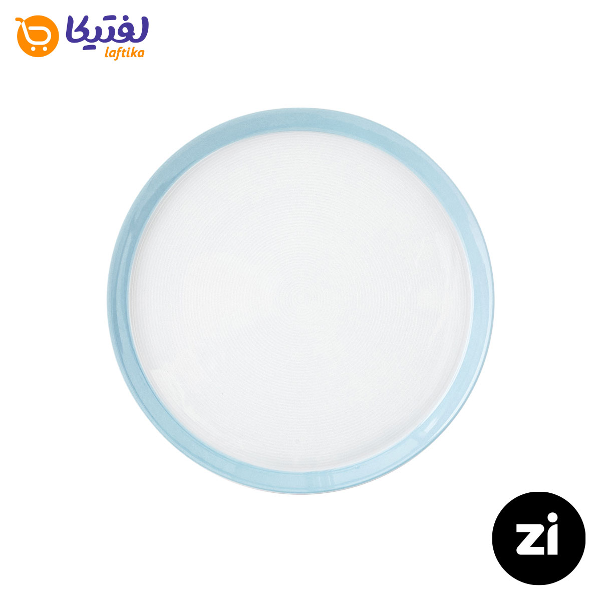 بشقاب تخت چینی زرین فرم اس پاستل آبی سایز 27