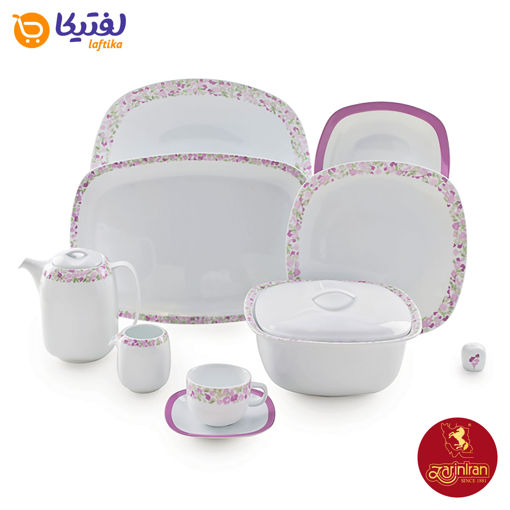 سرویس چینی زرین کواترو طرح ولوت صورتی 12 نفره 98 پارچه (توقف تولید)*