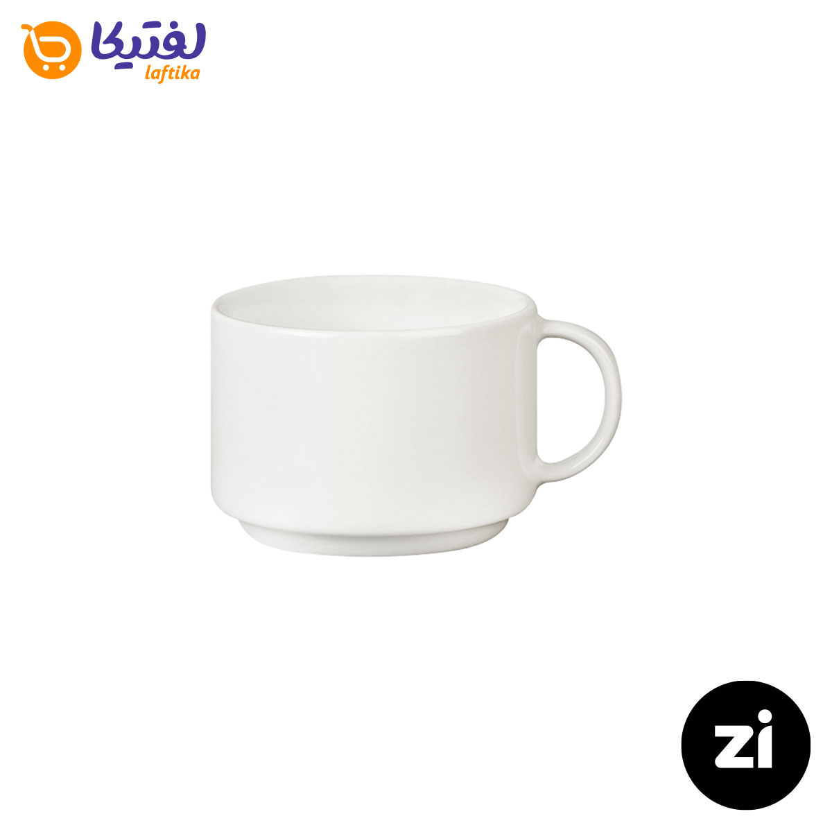 فنجان چایخوری چینی زرین فرم اس سفید سایز 8