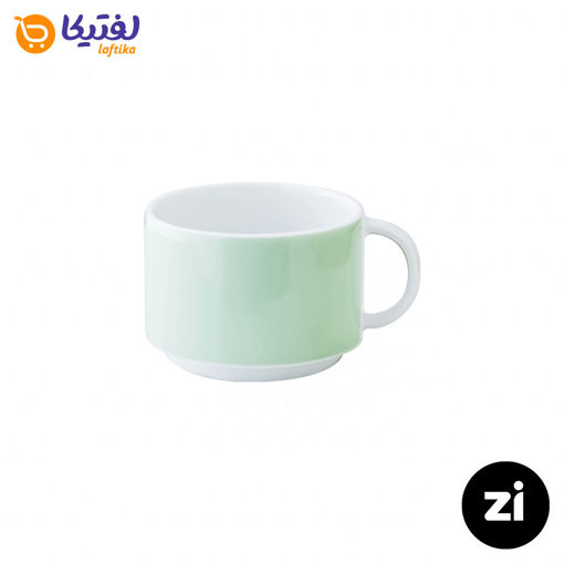 فنجان چایخوری چینی زرین Zi فرم اس پاستل سبز سایز 8