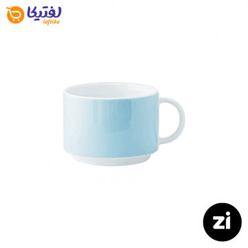 فنجان چایخوری چینی زرین فرم اس پاستل آبی سایز 8