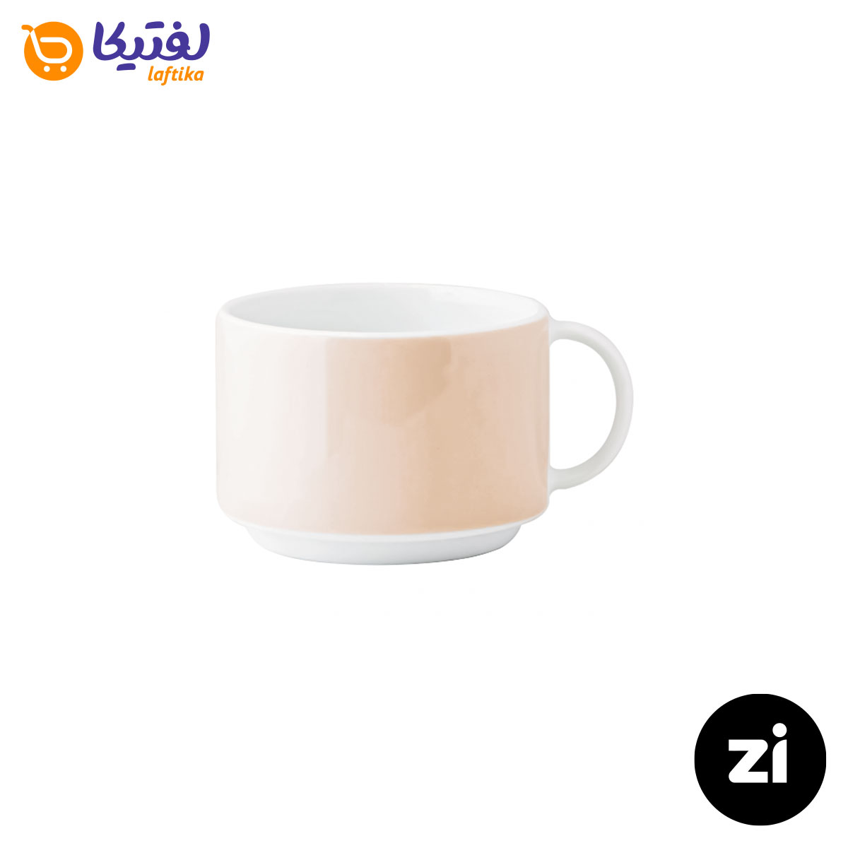 فنجان چایخوری چینی زرین فرم اس پاستل گلبهی سایز 8