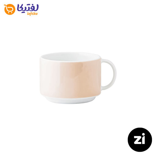 فنجان چایخوری چینی زرین Zi فرم اس پاستل گلبهی سایز 8