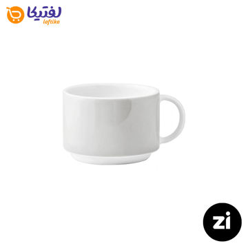 فنجان چایخوری چینی زرین فرم اس پاستل طوسی سایز 8