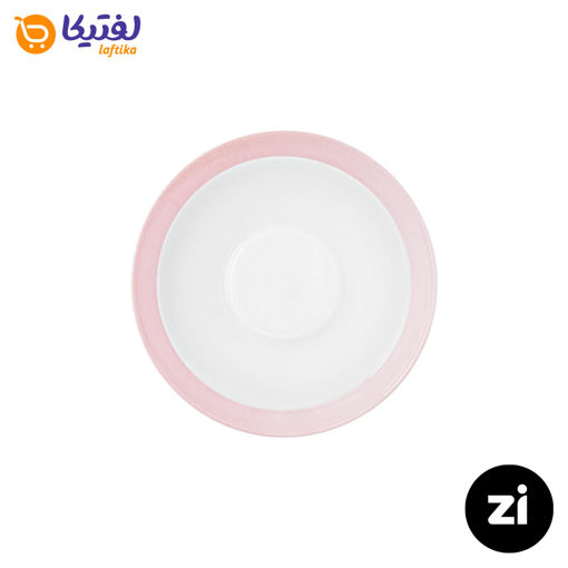 نعلبکی زیر استکانی چینی زرین Zi فرم اس سایز 15 پاستل صورتی