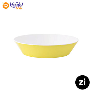 بشقاب گود چینی زرین فرم اس پاستل لیمویی سایز 19