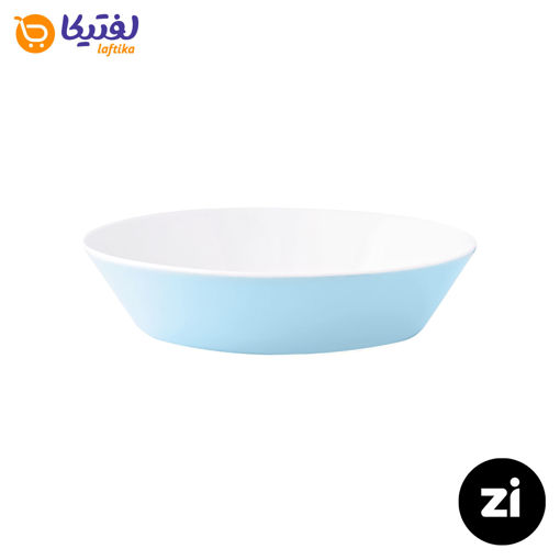 بشقاب گود چینی زرین Zi فرم اس پاستل آبی سایز 19