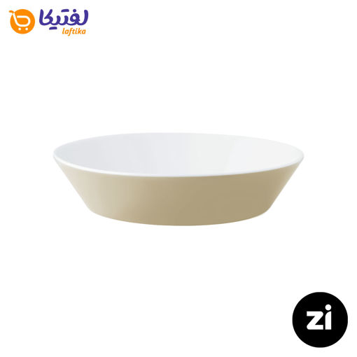 بشقاب گود چینی زرین Zi فرم اس پاستل کرم سایز 19