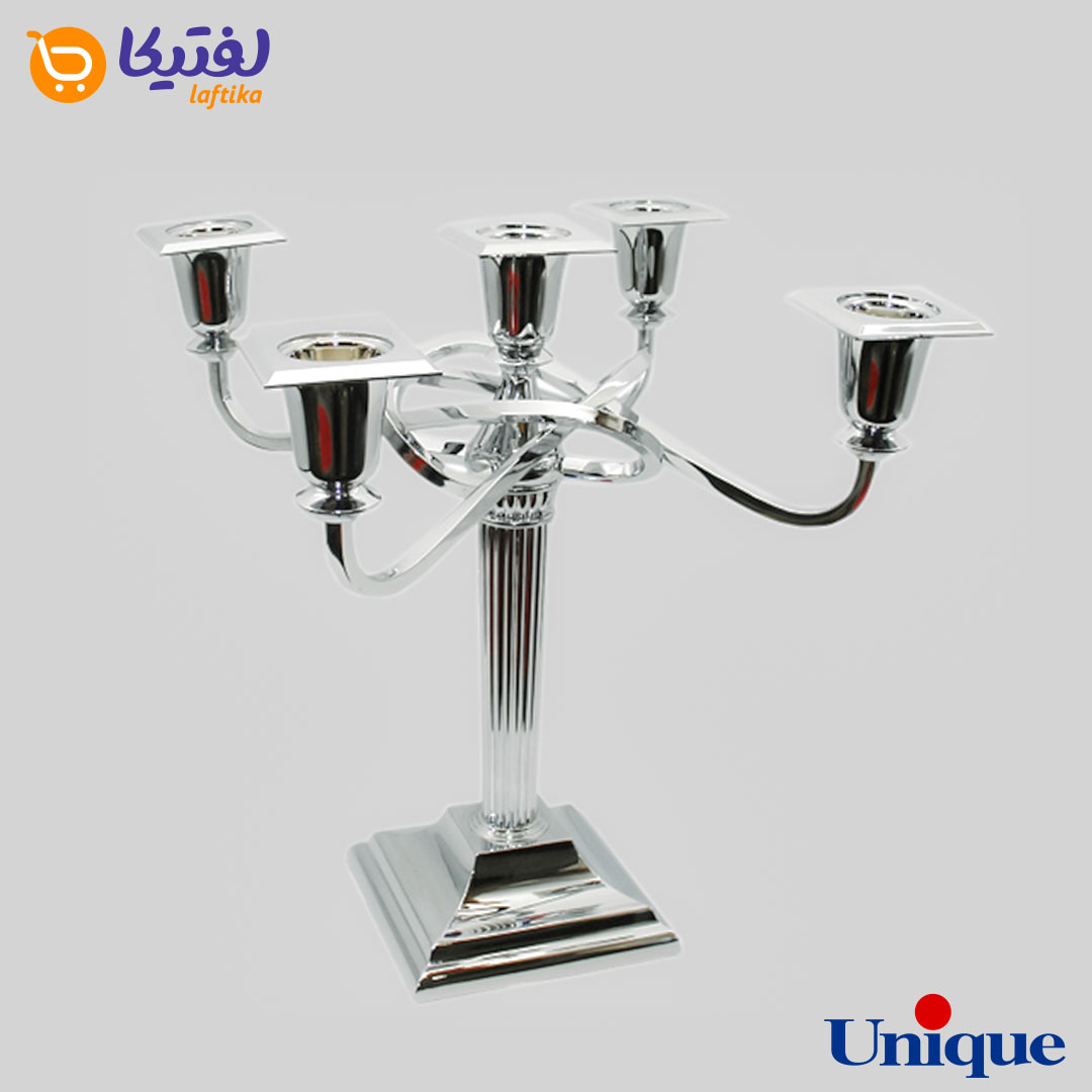 شمعدان پنج شاخه نقره ای یونیک UN-3899