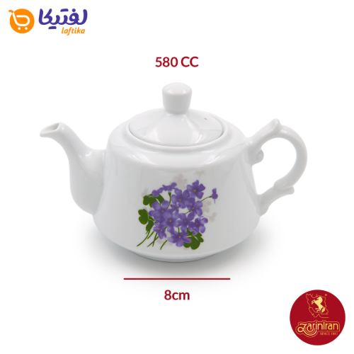 قوری لندنی چینی زرین طرح یاس بنفش