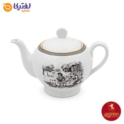قوری چینی زرین  ایتالیا اف سایز 8 طرح ویلیج