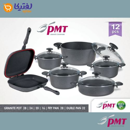 سرویس 12 پارچه قابلمه همراه تابه رژیمی پی ام تی