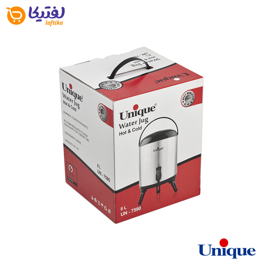 کلمن آب 8 لیتر استیل داخل آلومینیوم یونیک UN-7590