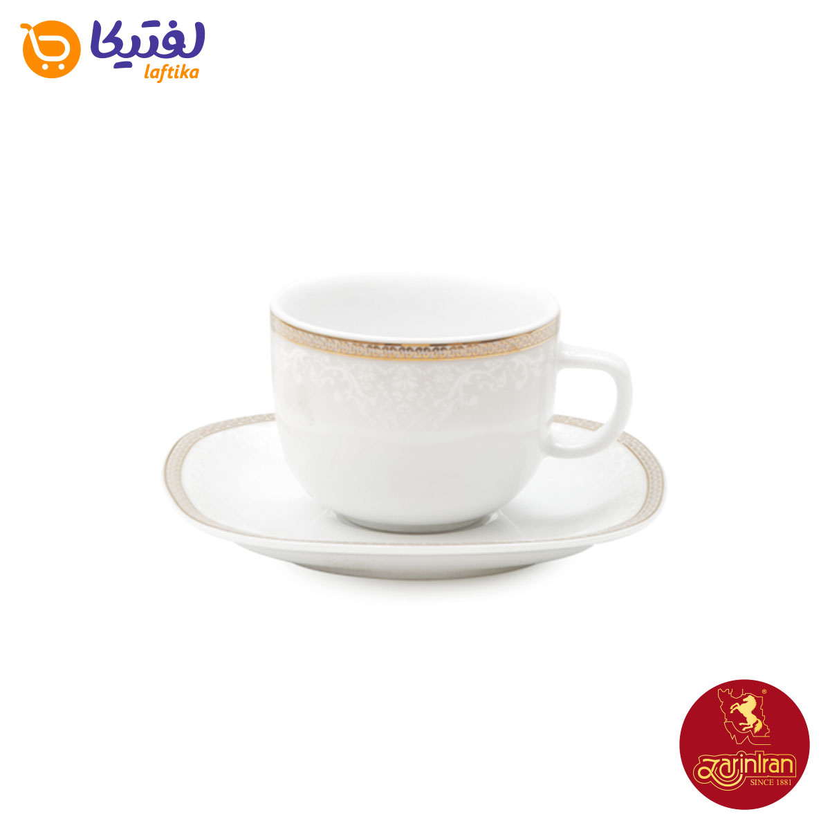 خرید چینی زرین سرویس 12 پارچه چای خوری کواترو ریوا طلایی