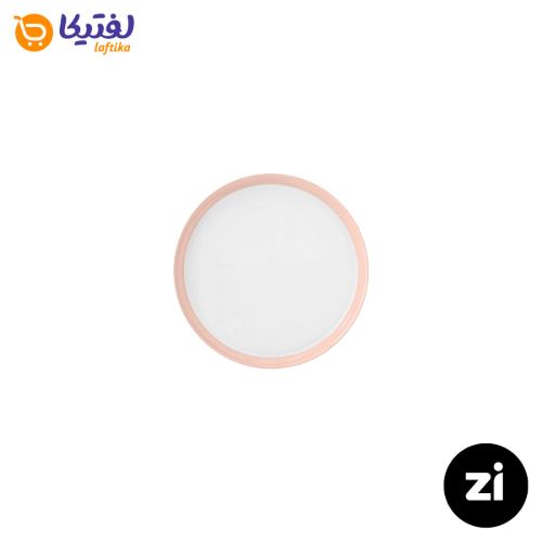 بشقاب تخت چینی زرین (Zi) فرم اس پاستل صورتی سایز 12