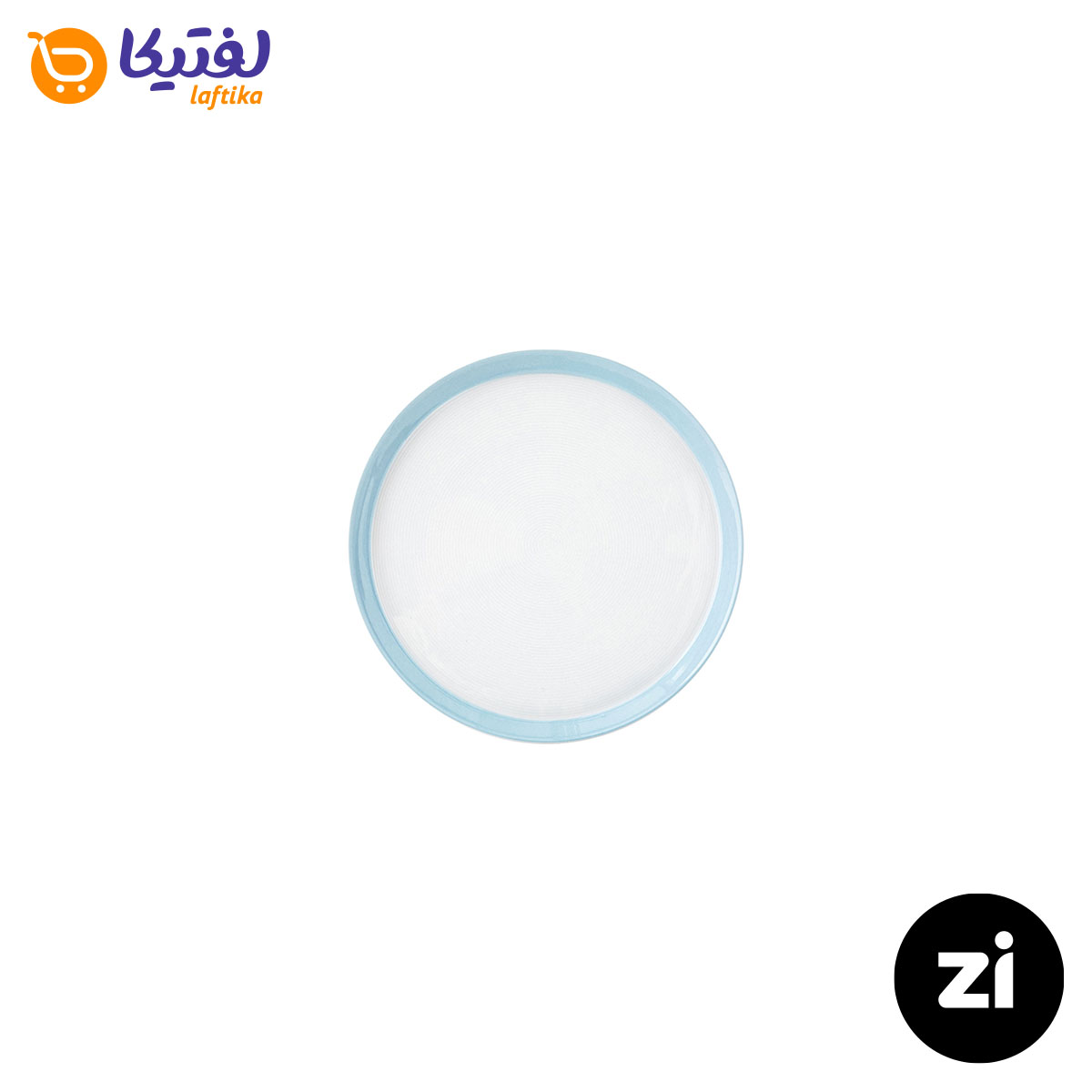 بشقاب تخت چینی زرین (Zi) فرم اس پاستل آبی سایز 12