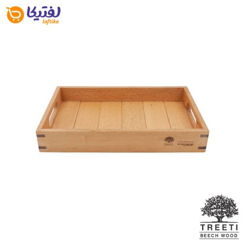 سینی چوبی تیریتی طرح ژاپنی دسته دار سایز کوچک B3620