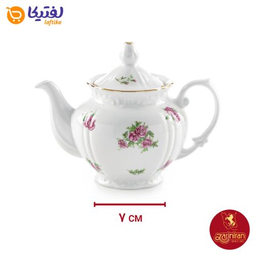 خرید چینی زرین قوری چهار ترک طرح بیدگل مینیاتور