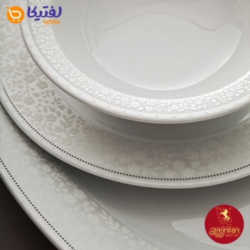 سرویس غذاخوری چینی زرین ایتالیا طرح کلارا 12 نفره
