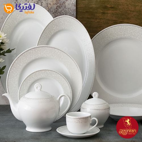 سرویس غذاخوری چینی زرین ایتالیا طرح کلارا 12 نفره