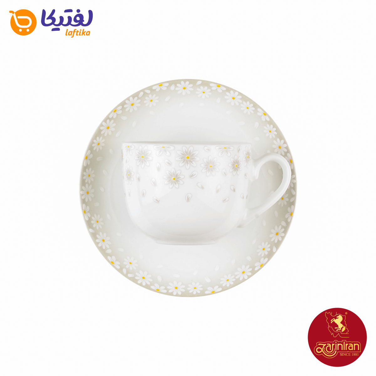 سرویس 12 پارچه چای خوری چینی زرین طرح کامومیلا