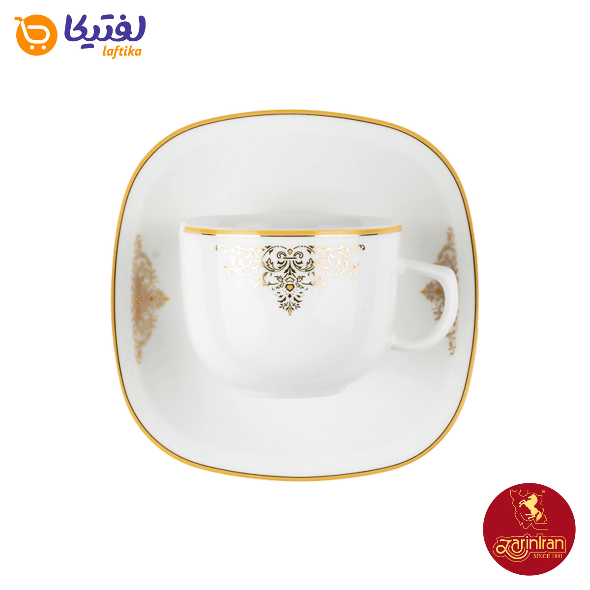 قیمت چینی زرین سرویس 12 پارچه چای خوری کواترو مونت کارلو طلایی