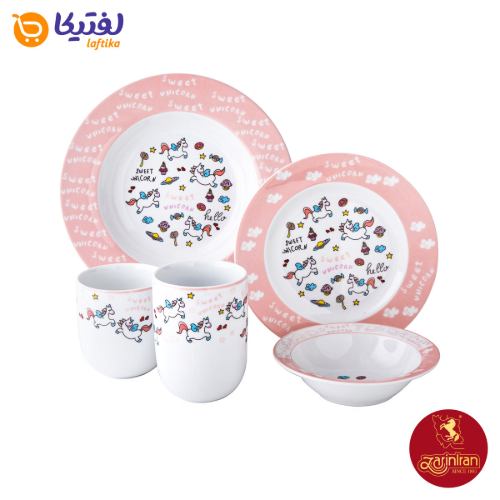 سرویس کودک چینی زرین طرح لیتل پنی 5 پارچه با لیوان