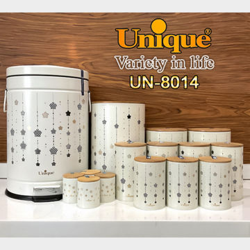 سرویس آشپزخانه یونیک 15 پارچه UN-8014 کرم ستاره آویز درب بامبو