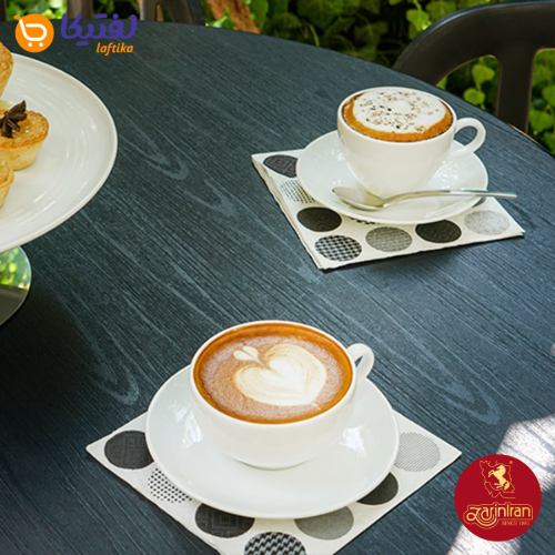 فنجان و نعلبکی کاپوچینو، لاته چینی زرین سفید