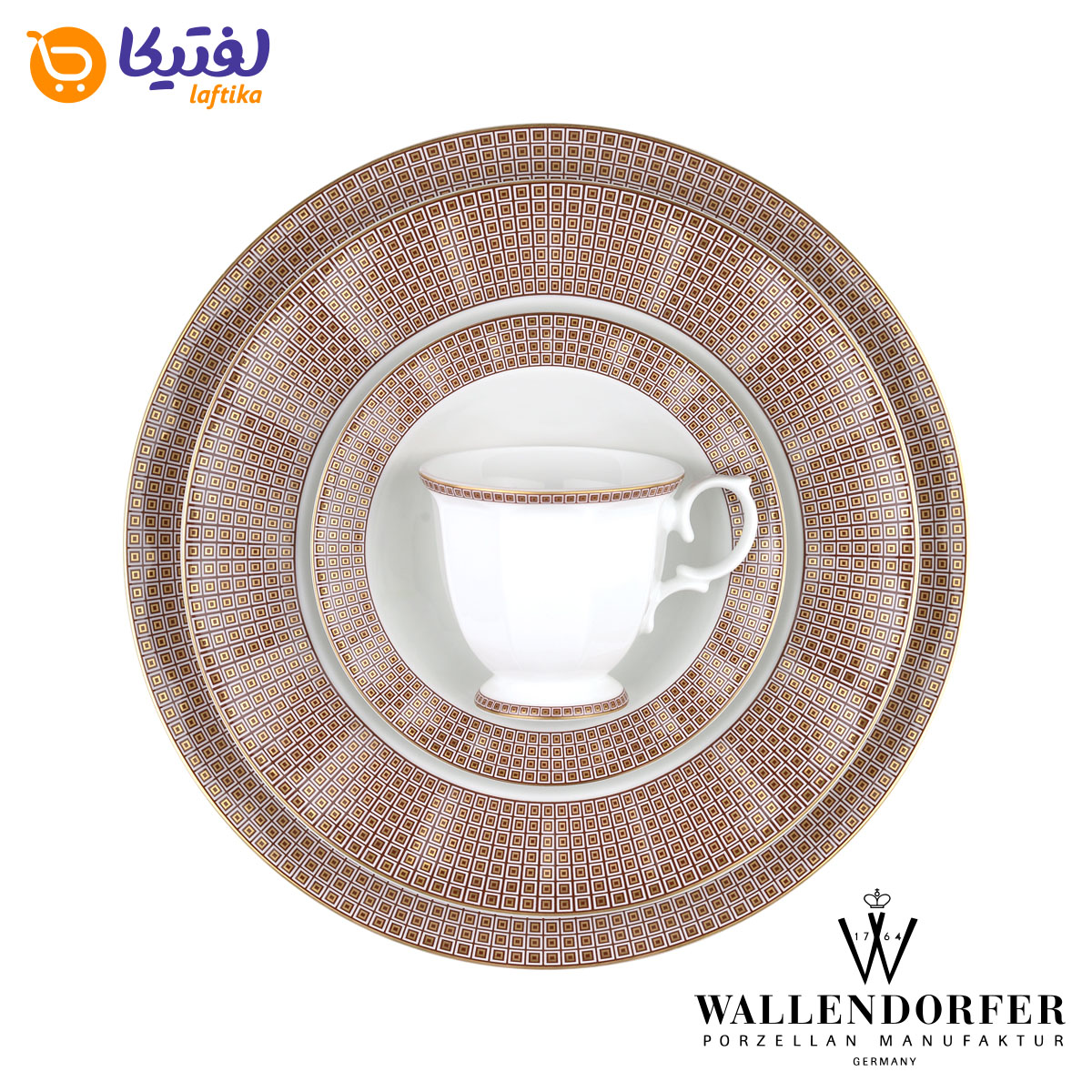 خرید سرویس چینی والندورفر Wallendorfer نئوکلاسیک سورن طلایی 12 نفره